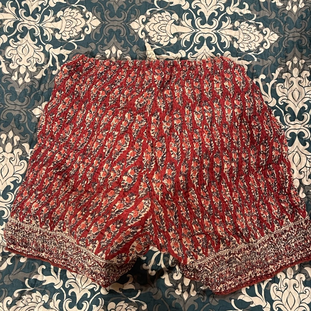 Free People Red Floral High Waist Women’s Shorts